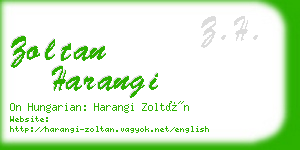 zoltan harangi business card